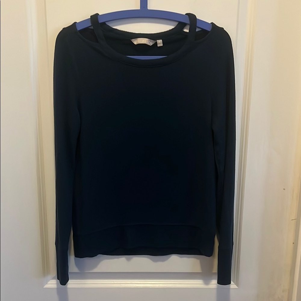 Athleta XS Dark Blue Sweatshirt with Cut Out Details - Excellent Condition!